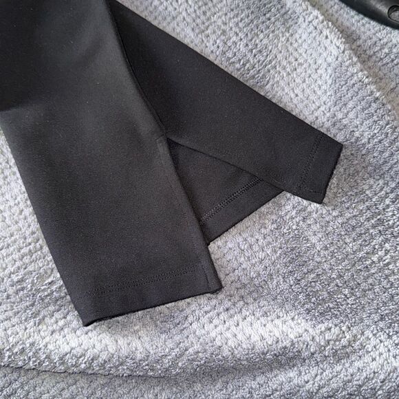 MNG Black Straightโ Leg Trousers Small High Waist Slit Hem Work Pants - Picture 7 of 8